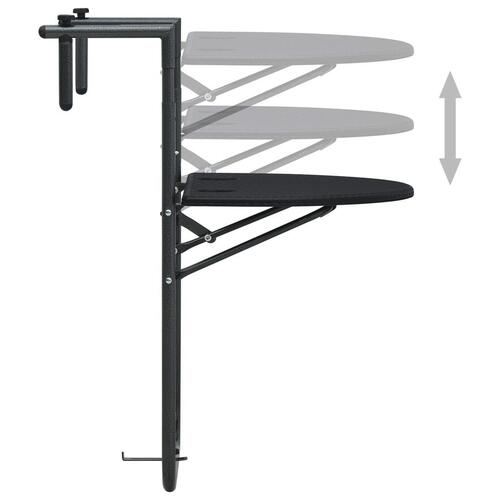 Hængende altanbord 60 x 64 x 83,5 cm plastik rattanlook sort