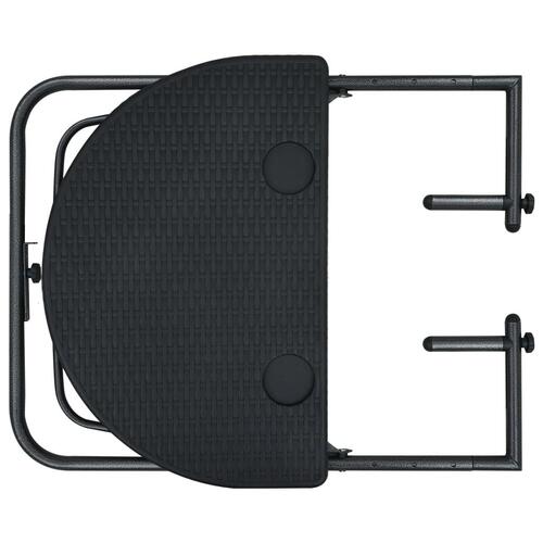 Hængende altanbord 60 x 64 x 83,5 cm plastik rattanlook sort