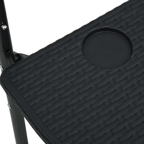 Hængende altanbord 60 x 64 x 83,5 cm plastik rattanlook sort