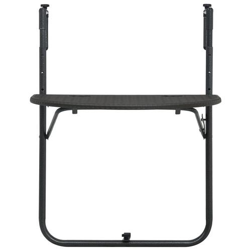 Hængende altanbord 60 x 64 x 83,5 cm plastik rattanlook brun