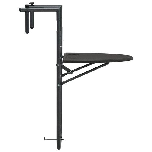 Hængende altanbord 60 x 64 x 83,5 cm plastik rattanlook brun