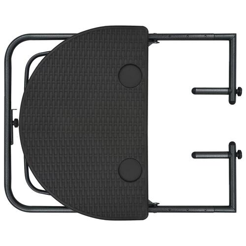 Hængende altanbord 60 x 64 x 83,5 cm plastik rattanlook brun