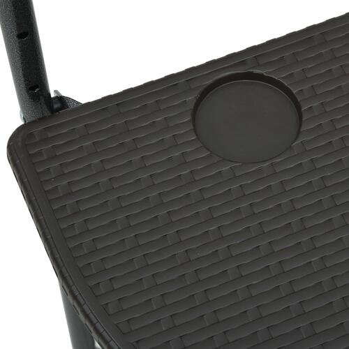 Hængende altanbord 60 x 64 x 83,5 cm plastik rattanlook brun