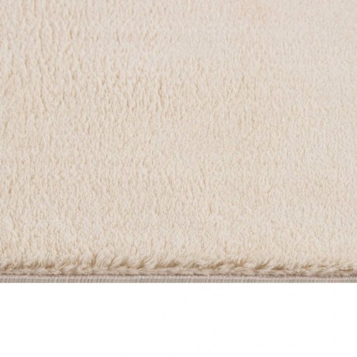 Gulvtæppe 160x230 cm blødt plys skridsikkert og vaskbart beige
