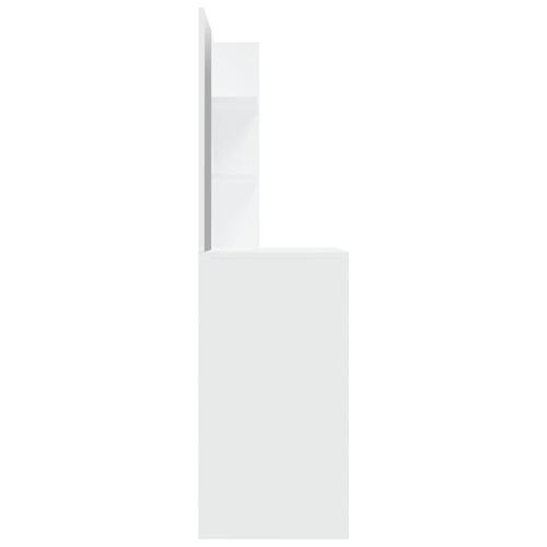 Makeupbord med spejl 74,5x40x141 cm hvid