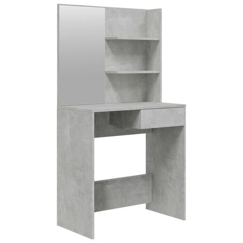 Makeupbord med spejl 74,5x40x141 cm betongrå