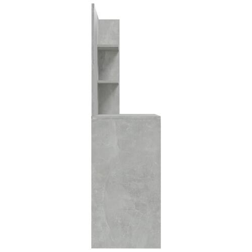 Makeupbord med spejl 74,5x40x141 cm betongrå