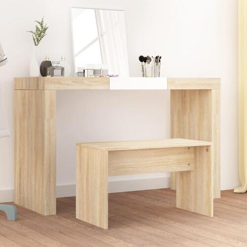 Skammel til makeupbord 70x35x45 cm konstrueret træ sonoma-eg