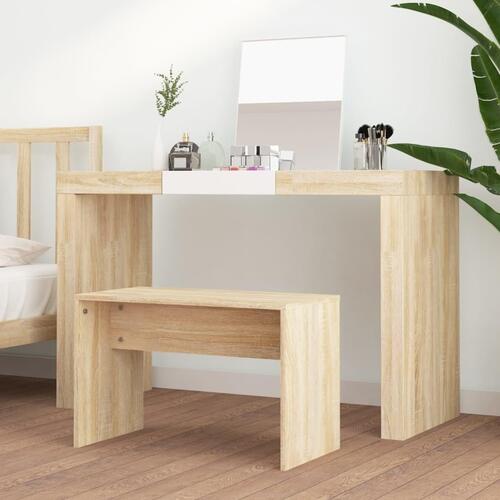 Skammel til makeupbord 70x35x45 cm konstrueret træ sonoma-eg