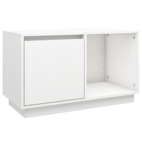 Tv-bord 74x35x44 cm massivt fyrretræ hvid