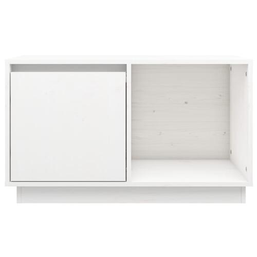 Tv-bord 74x35x44 cm massivt fyrretræ hvid
