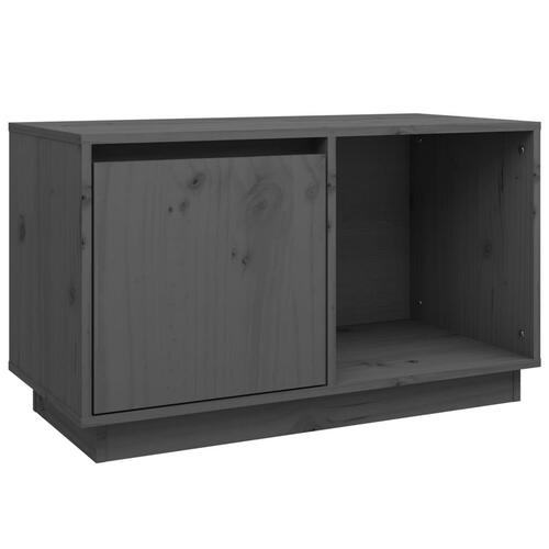 Tv-bord 74x35x44 cm massivt fyrretræ grå