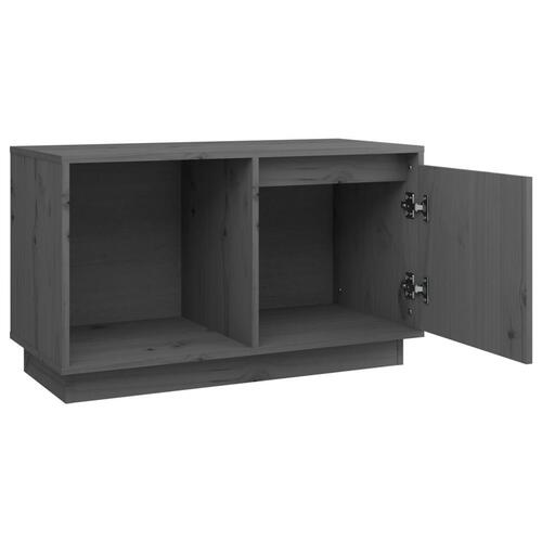 Tv-bord 74x35x44 cm massivt fyrretræ grå