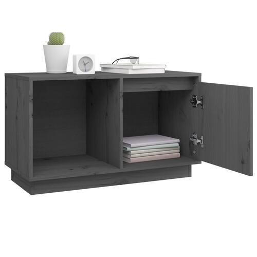Tv-bord 74x35x44 cm massivt fyrretræ grå
