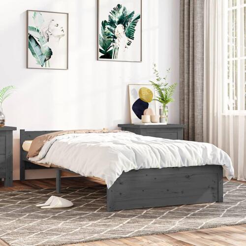 Sengeramme 75x190 cm Small Single massivt træ grå