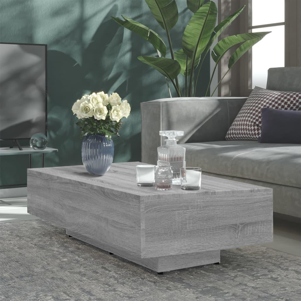 Sofabord 115x60x31 cm konstrueret træ grå sonoma-eg