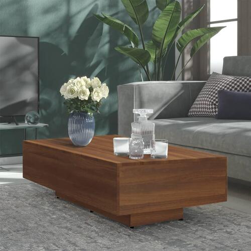 Sofabord 115x60x31 cm konstrueret træ brun egetræsfarve