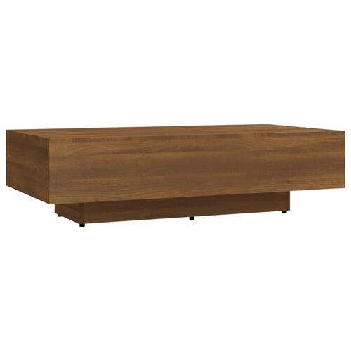 Sofabord 115x60x31 cm konstrueret træ brun egetræsfarve