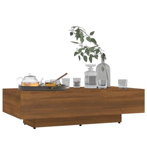 Sofabord 115x60x31 cm konstrueret træ brun egetræsfarve