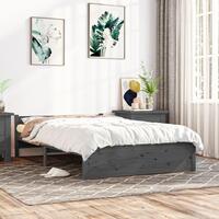 Sengeramme 135x190 cm Double massivt fyrretræ grå