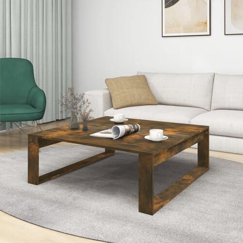 Sofabord 100x100x35 cm konstrueret træ røget egetræsfarve