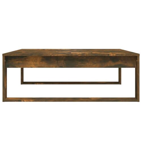 Sofabord 100x100x35 cm konstrueret træ røget egetræsfarve