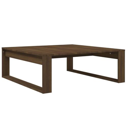 Sofabord 100x100x35 cm konstrueret træ brun egetræsfarve