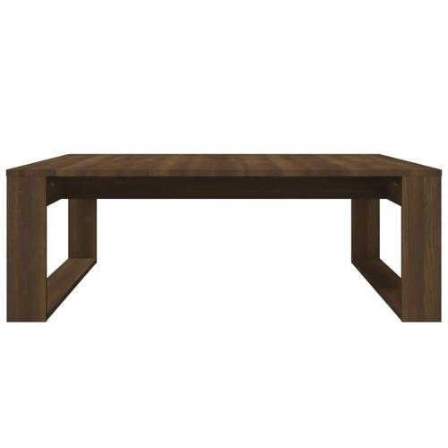 Sofabord 100x100x35 cm konstrueret træ brun egetræsfarve