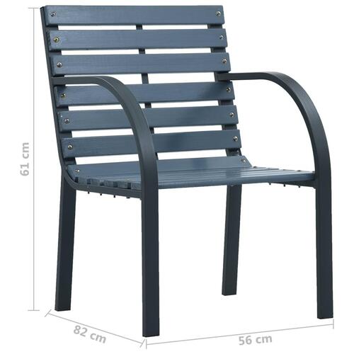 Havestole 2 stk. træ grå