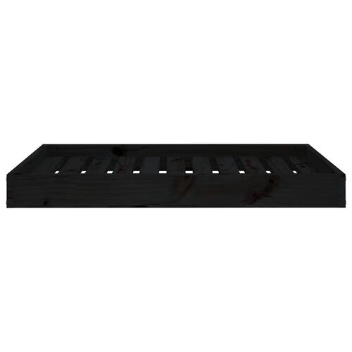 Hundeseng 91,5x64x9 cm massivt fyrretræ sort
