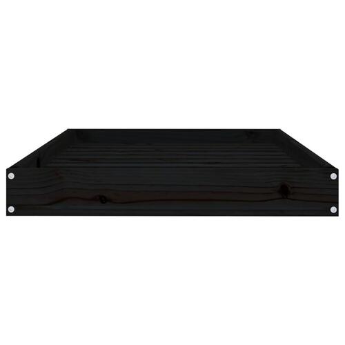 Hundeseng 91,5x64x9 cm massivt fyrretræ sort