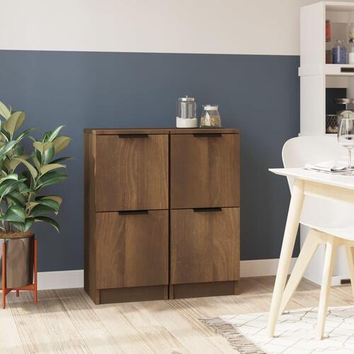 Skænke 2 stk. 30x30x70 cm konstrueret træ brun egetræsfarve