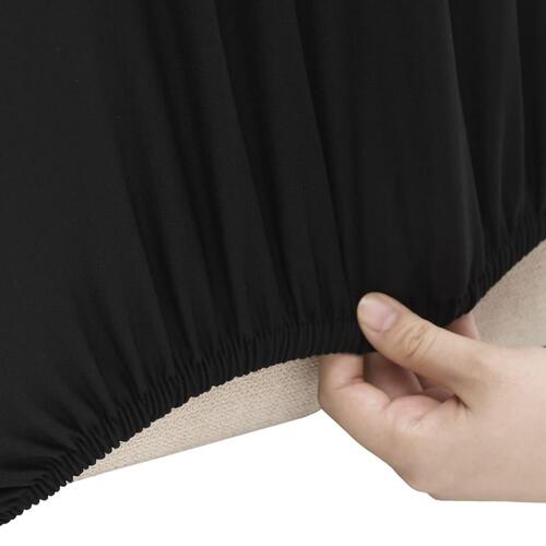 Elastisk sofabetræk polyesterjersey sort