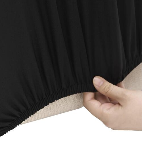 Elastisk 2-personers sofabetræk polyesterjersey sort