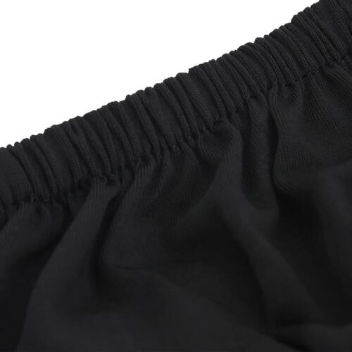 Elastisk 4-personers sofabetræk polyesterjersey sort