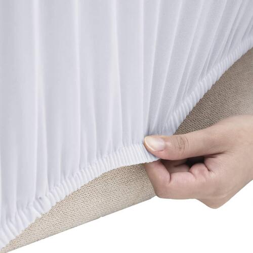 Elastisk 2-personers sofabetræk polyesterjersey hvid