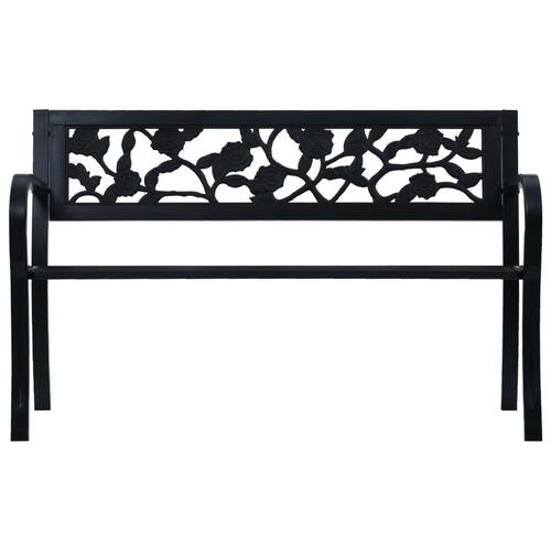 Havebænk 125 cm stål sort