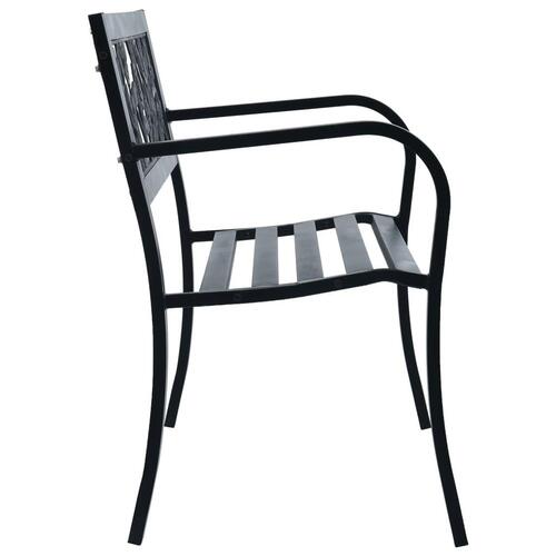 Havebænk 125 cm stål sort