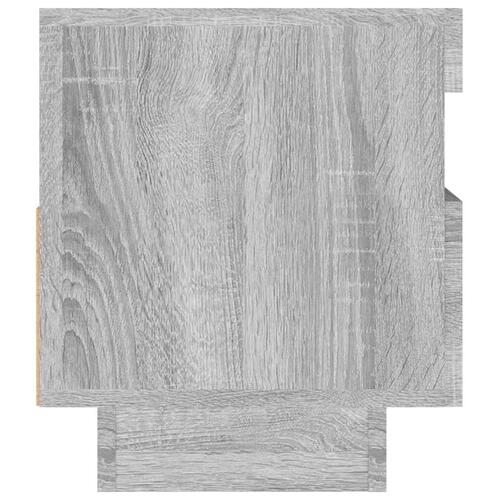 Tv-bord med LED-lys 80x35x40 cm grå sonoma-eg