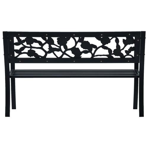 Havebænk 125 cm stål sort