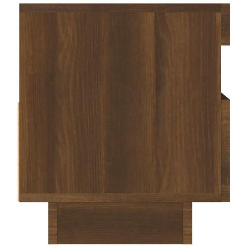 Tv-bord med LED-lys 80x35x40 cm brun eg