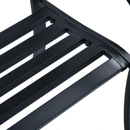 Havebænk 125 cm stål sort