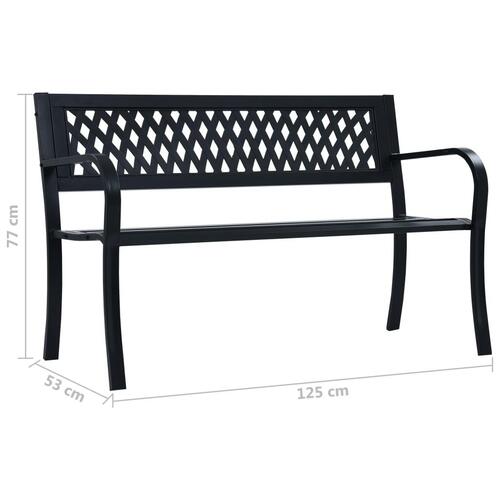 Havebænk 125 cm stål sort