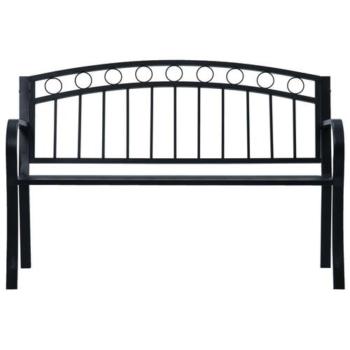 Havebænk 125 cm stål sort