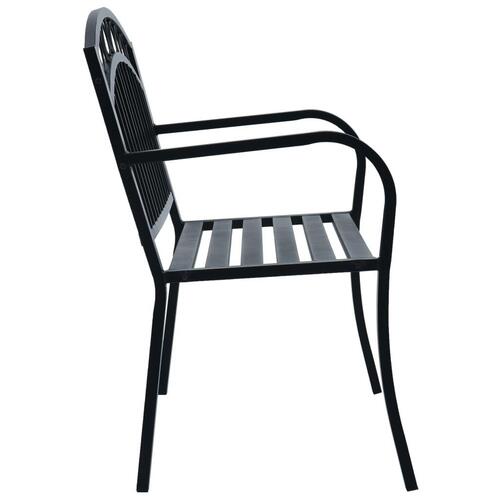 Havebænk 125 cm stål sort