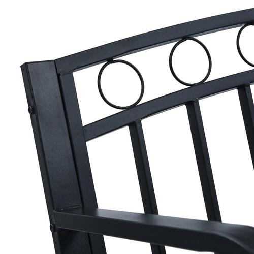 Havebænk 125 cm stål sort