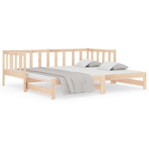 Daybed med udtræk 2x(90x190) cm massivt fyrretræ