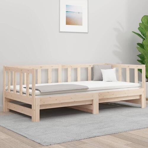 Daybed med udtræk 2x(90x190) cm massivt fyrretræ