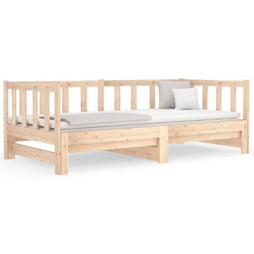 Daybed med udtræk 2x(90x190) cm massivt fyrretræ