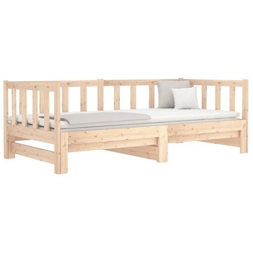 Daybed med udtræk 2x(90x190) cm massivt fyrretræ